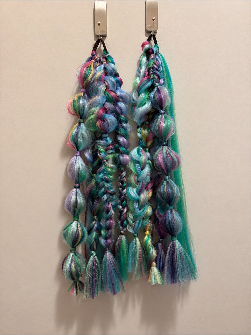 “Aurora Tide” Festival Multi-Color Synthetic Hair Braid Extensions (Set of 2)